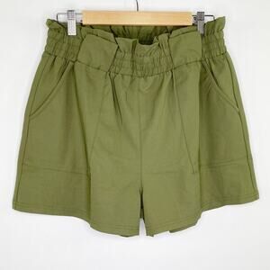 Aprance Green Paperbag Hi Rise Shorts NWT Womens Size XL